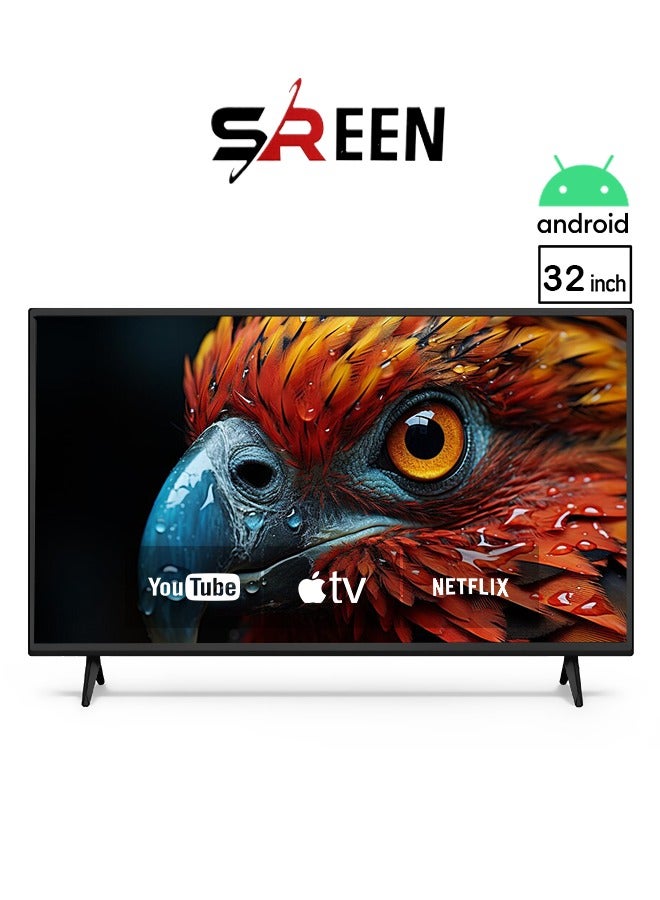سرين شاشة سمارت 32 بوصة - نظام تشغيل أندرويد - HD - LED - بدون إطار  - SRET-32S1 - Image 1
